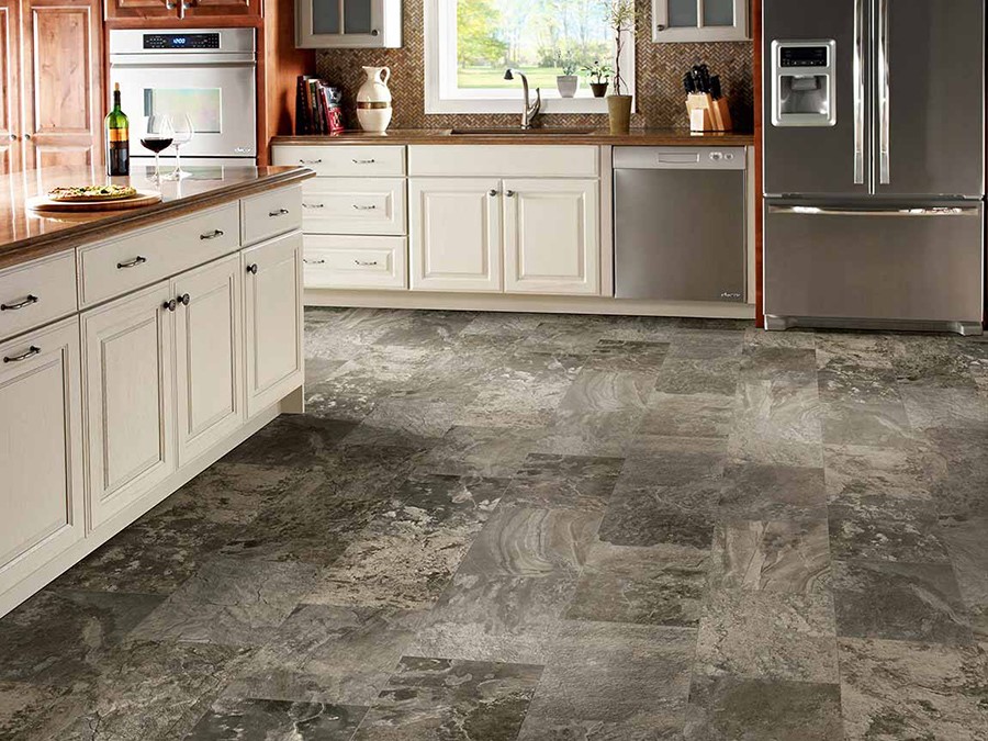 Vintage styled tiles kitchen floor